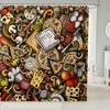 Burger Puppy Shower Curtain Lovely Dog In Hamburger Shower Curtains for Bathroom Fast Food Human Friend Waterproof Bath Curtains