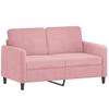 Vidaxl Zweisitzer-Sofa, Rosa, 120 cm, Mit Samt Polster