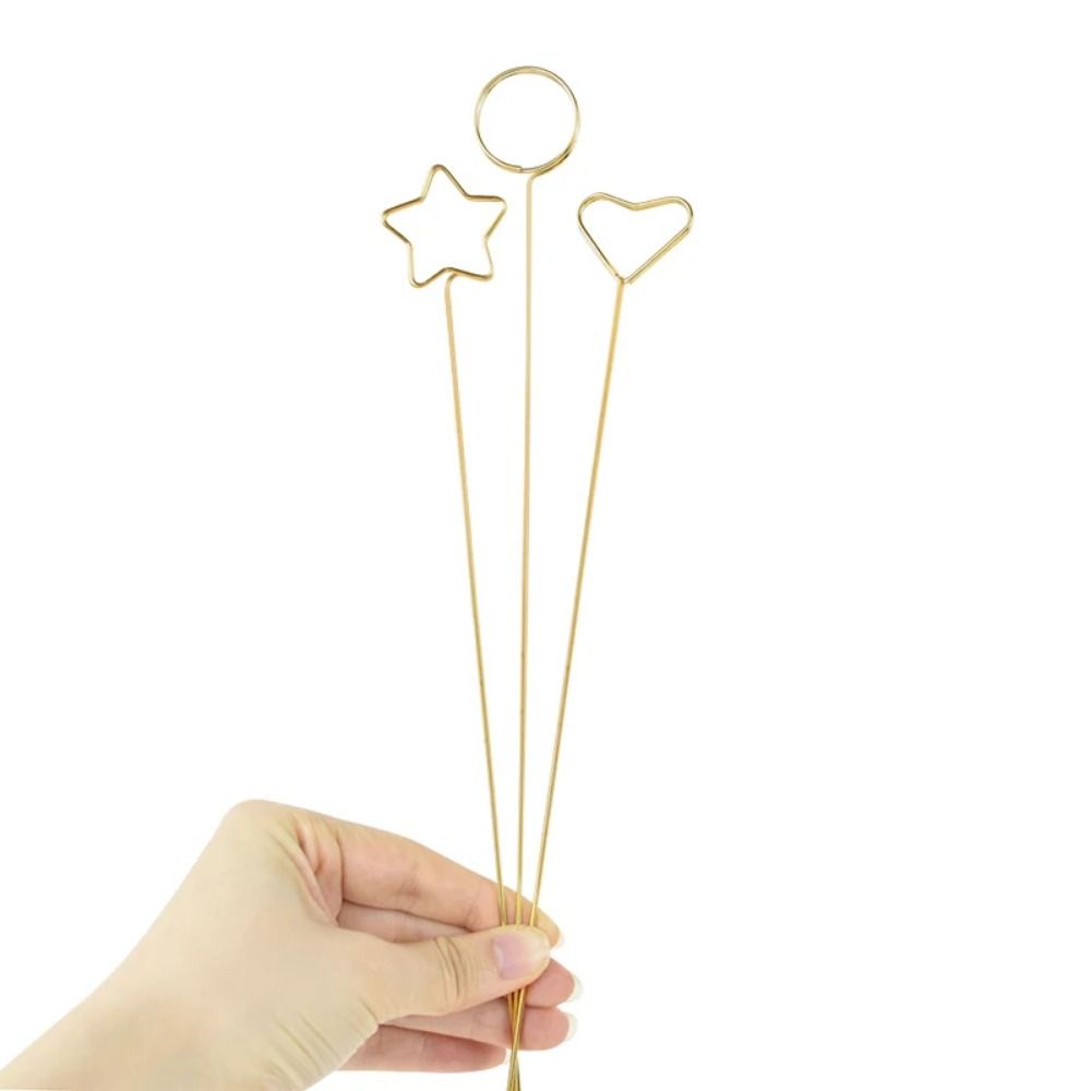 30/60pcs Creative Metal Card Holder DIY Memo Clip Holders Ring Loop Floral Pick  Desktop Decor