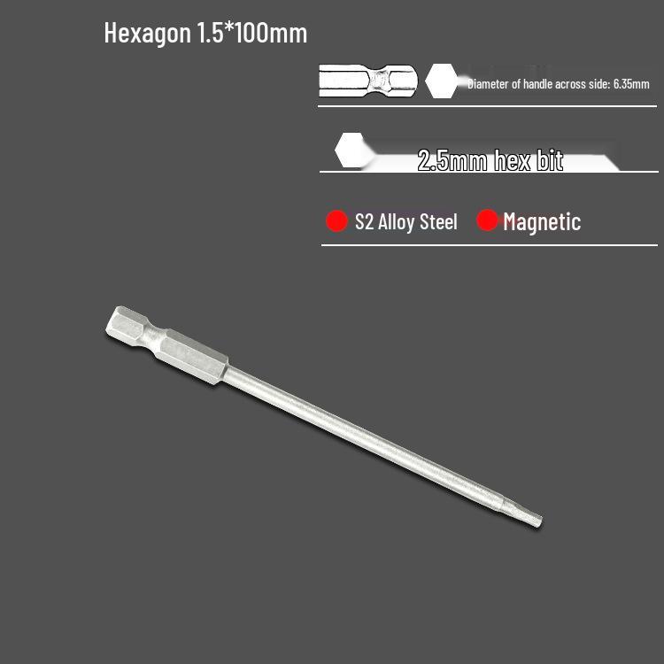 S2 Air Impact Hex Socket Bit Set, Pneumatic & Electric Screwdriver, 1/4 Strong Magnetic