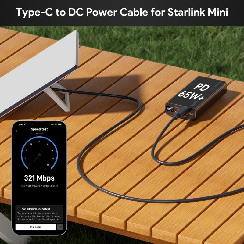 2/3/5M Multiple Lengths USB Type C to DC5521 Power Adapter Cable for Satellite Waterproof Portable Power Adapter Cable