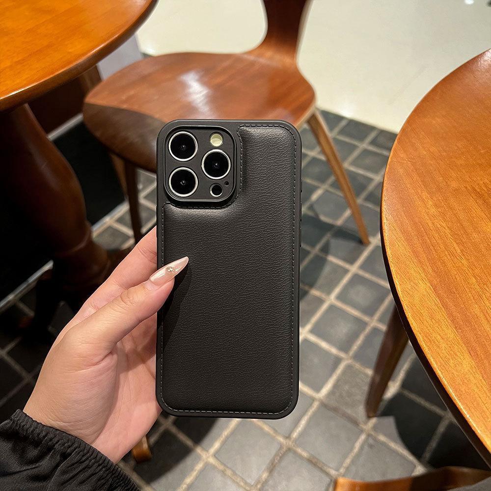 Solid Color Leather Texture Full Coverage Case for iPhone 17 Pro Max - Drop Protection, Niche Design
