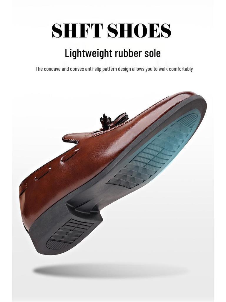 Neue Herren-Slipper aus echtem Rindsleder mit Quasten, vielseitige formelle und lässige Schuhe