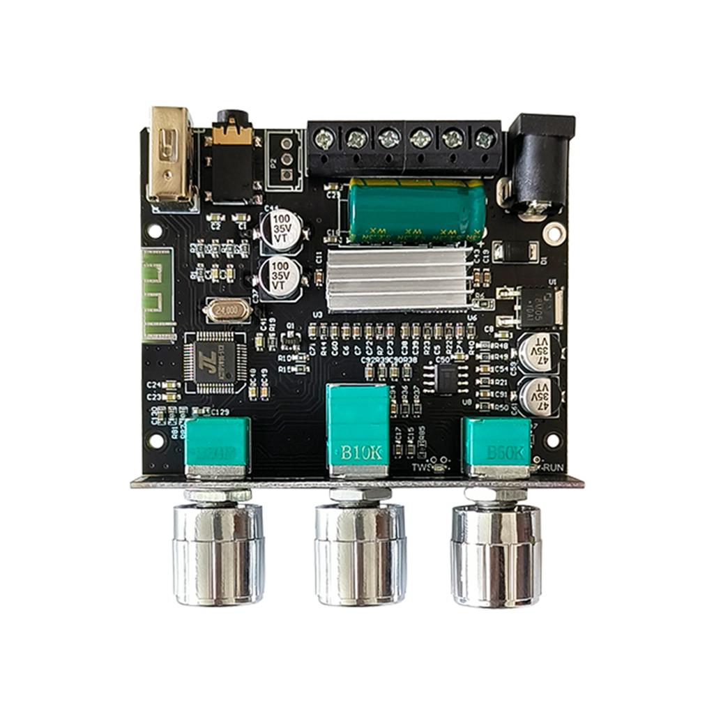 50W+50W+100W Amplifier Board with Treble and Bass Control, DC9-24V, AUX Inputs, 2.1 Channel Stereo AMP Board