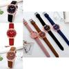 Modische Damen-Quarzuhr mit dekorativem Nachtlicht und Lederarmband