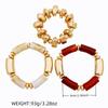 European & American 3-Piece Acrylic Bamboo Bead Necklace