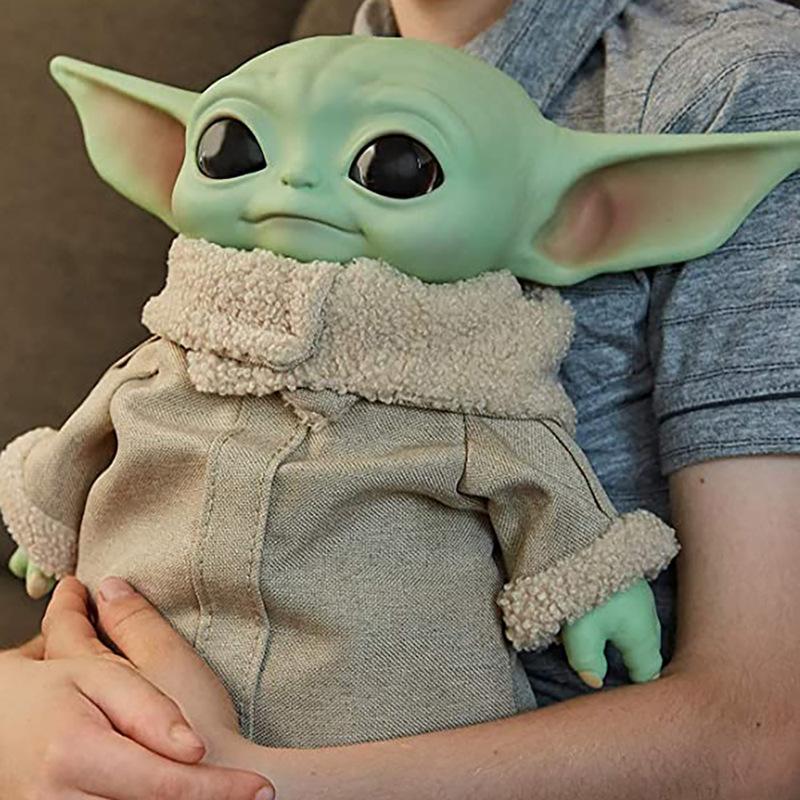 Anime 28Cm Baby Yoda Anime Starsd Wars Stuffed Doll Action Figures Toys Cute Yoda Doll Desktop Decor Collection Christmas Gifts