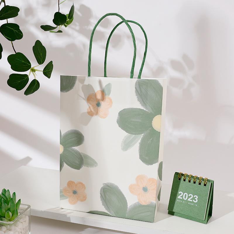 

StoBag, Flowers Kraft Paper Bag, for Packaging Candy, Goodies, Gift, Birthday Favors, Kids Party, Wedding, Decoration, 12/30pcs 12pcs&16x8x22cm
