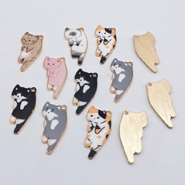 10Pcs Jewelry Making Tassels Animals Cat Pendant for Bracelets Keychain Crafts