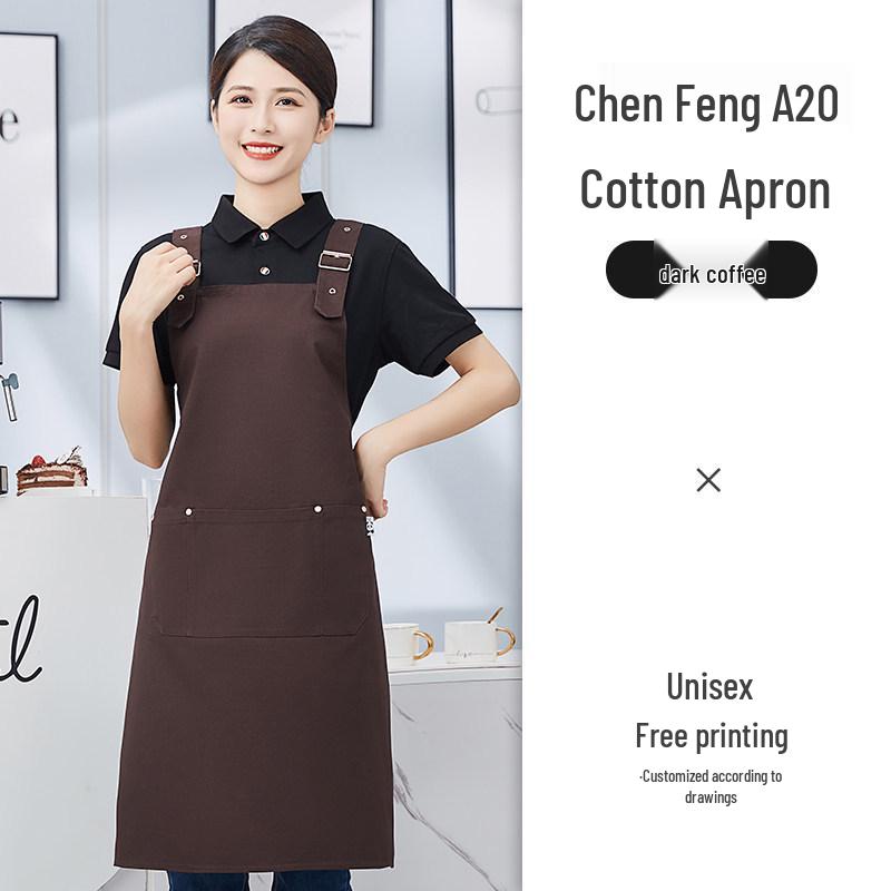 Waterproof Oilproof Canvas Apron with Logo for Coffee, Tea, Restaurant, and Catering Work