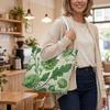 Green Floral Print Fashion Casual Tote Bag Daily Ladies Large Capacity Portable Shoulder Bag