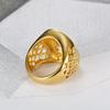 Horse Head Ring with Rhinestone Male Ring Fashion Jewelry Promotion Men Ring Gold Color Hip Hop 316L Stainless Steel