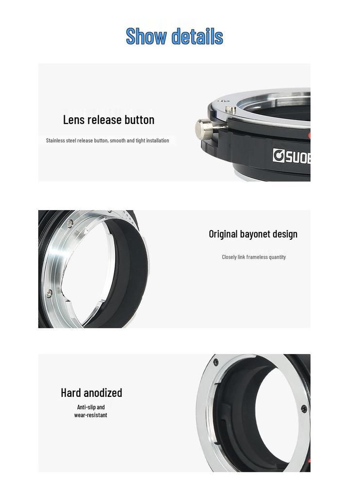 AF-LM Lens Adapter for Sony Minolta A-Mount Lenses To Leica M-Mount Bodies, Includes Rear Cap