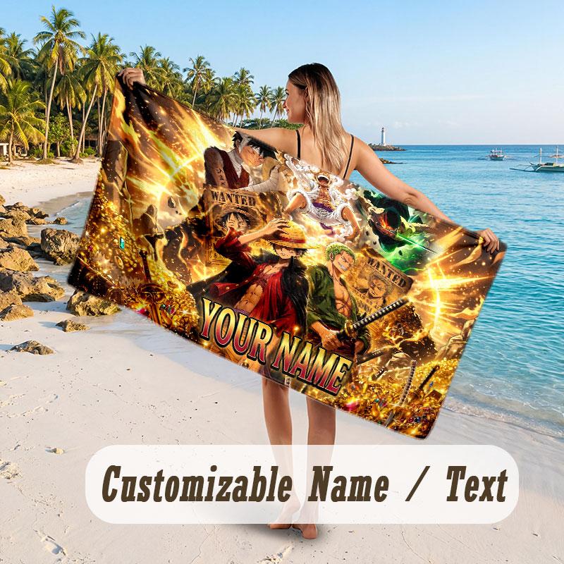 Custom Name Large Beach Towel,One Piece Quick Absorbent Towel For Outdoor Travel Poolside