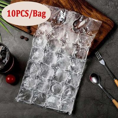 10 stuks/pak Wegwerp IJsblokjesvorm DIY Zelfsluitende IJsblokjeszak Transparant Ontwerp voor Snellere Bevriezing Keukengadgets voor Creatieve IJsbereiding