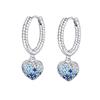 New 925 Silver Pink Heart Shape Women Earrings Brilliant Wedding Engagement Star Earrings Jewelry Gift