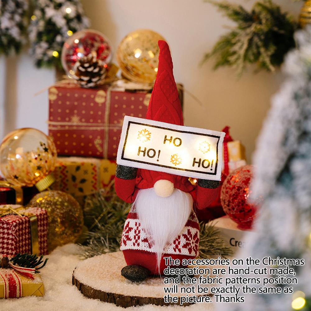 

Christmas Tree Ornaments with Lights, 1pc Glowing Plush Gnomes Santa Elf Xmas Hanging Decorations Christmas Hanging Pendant красный