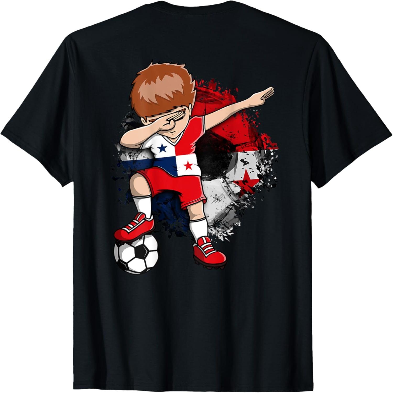 Dabbing Soccer Boy - Panama Jersey Panamanian Football Lover T-Shirt S