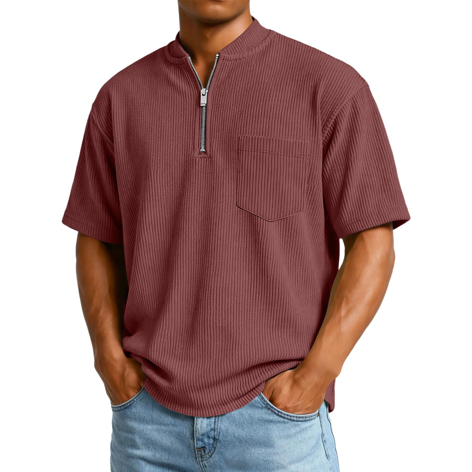 Men s Casual Round Neck Lightweight Breathable Short-Sleeve Top XL