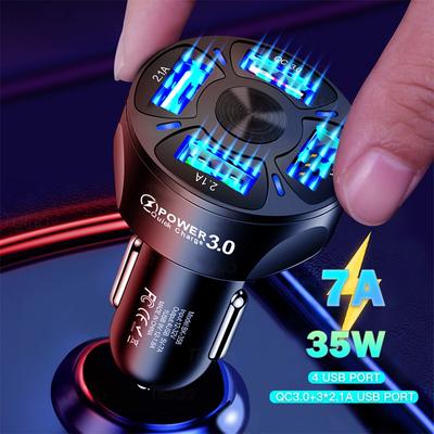 Auto Ladegerät 4 USB Qc 3,0 Schnell Ladung Adapter Für Iphone 12 11 Xs Samsung Xiaomi Huawei Telefon Aufladen handy Schnell Ladegerät