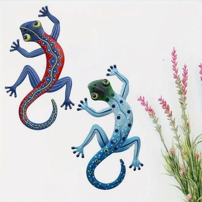 Charming 1PC Iron Gecko Wall Hanging - Creative Home Decor. A Delightful Hardware Craft for a Unique Wall Decoration.