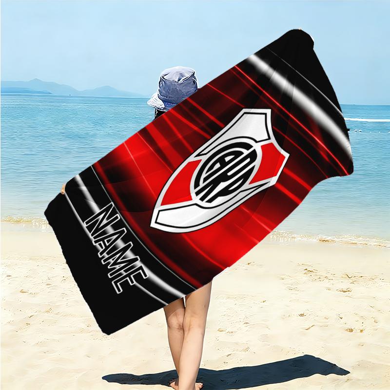 Personalized River Plate Crest Beach Towel Microfiber Beach Towel Thin Absorbent for Beach Swimming Yoga Bath Sports. 0910174