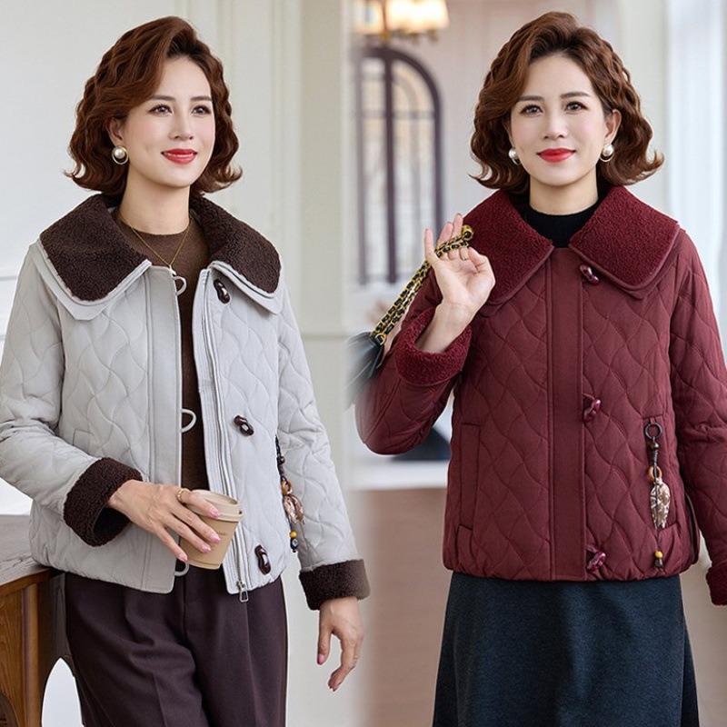 Fragrant short cotton-padded jacket autumn and winter new cotton-padded jacket small cotton-padded jacket lapel jacket