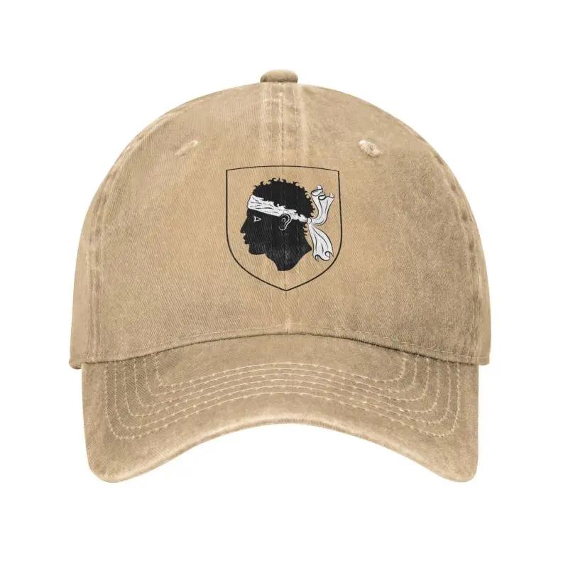 Custom Cool Cotton Coat Of Arms Of Corsica Baseball Cap Women Unisex Custom Adjustable Unisex French Corsican Pride Dad Hat Summer