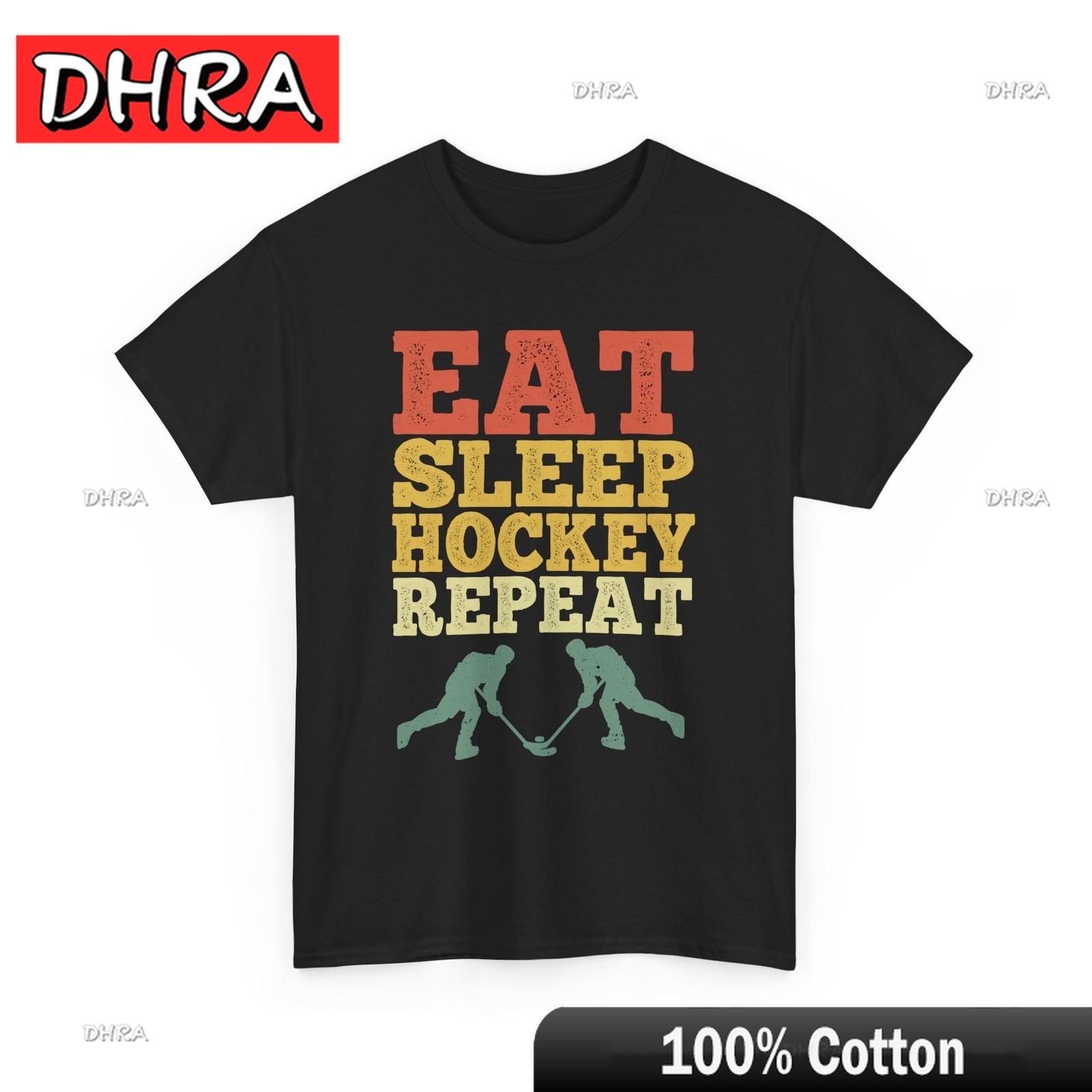 

Ice Hockey Shirt Eat Sleep Hockey Repeat Hockey Player Women Unisex Shirt Simple Unique Tee Shirt Red Trippy Holiday Style Unique 4XL