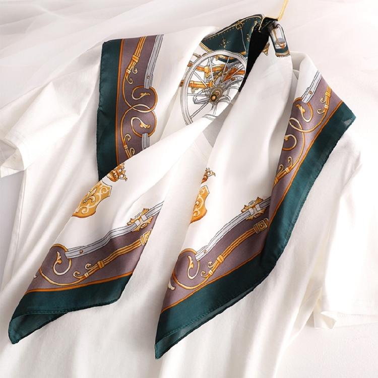 Small Square Scarf with Beautiful Print for Modern Women Soft Breathable Silk Like Bandana Scarves Party Neckerchief