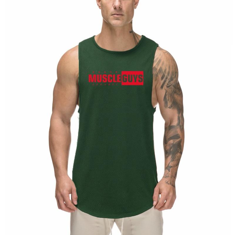 Do The Work  Muscleguys Summer New Brand Gym Sports Quick-drying Bodybuilding Fitness Mesh Fashion Breathable Cool Sleeveless Shirt