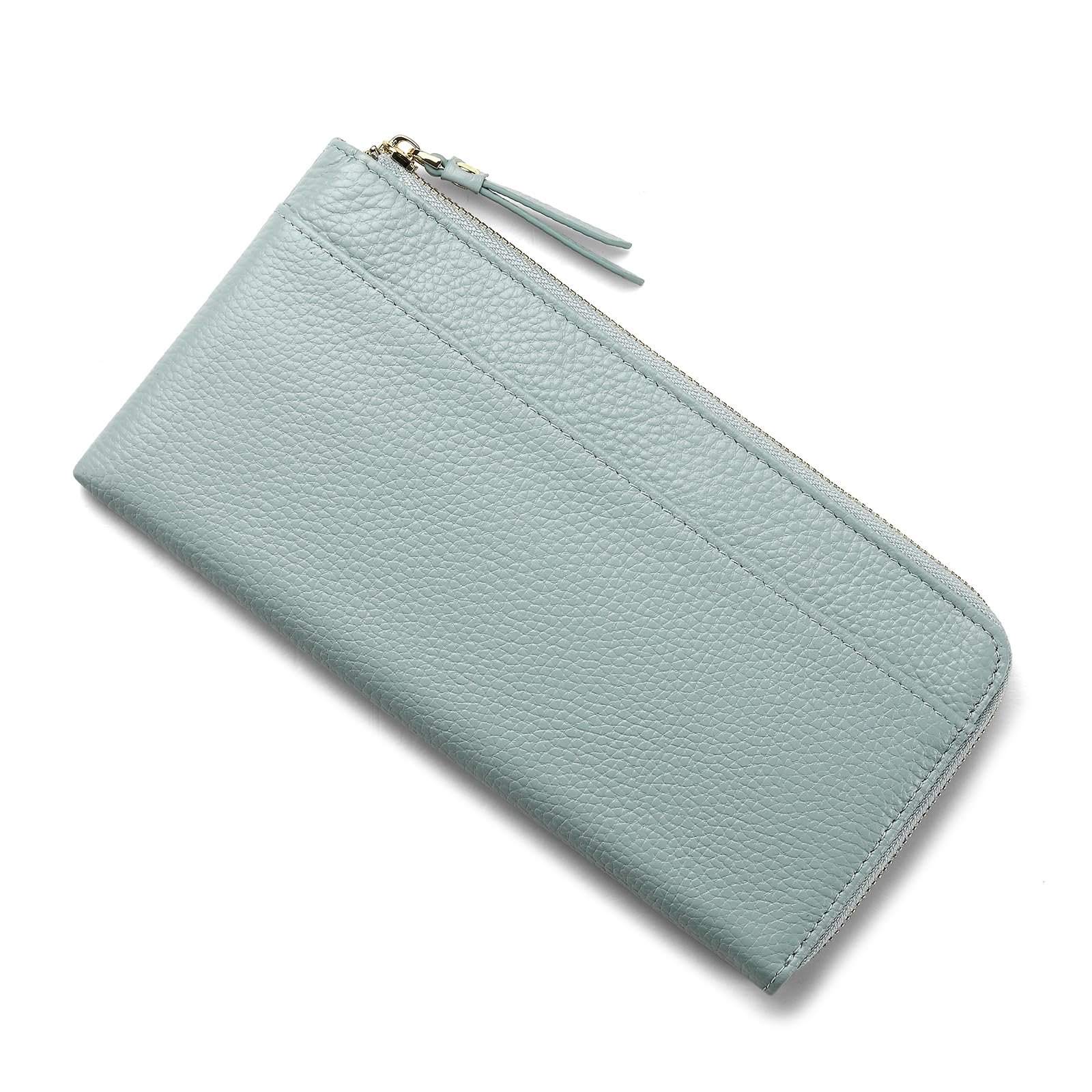 

JEANE.LIDYA Women s Long Wallet, Genuine Leather, L-Shaped Zipper, Compact, Small, Lightweight, Holds 14 Cards, Includes Coin Pocket, Simple