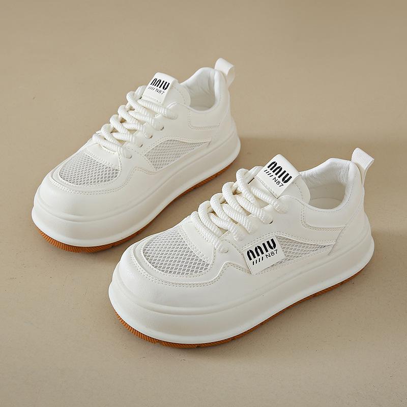 

Women s Summer 2025 White Breathable Mesh Shoes, Height Increasing, Size 34, Small Feet, Big Head Design 36