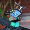 Cute Blow Bubbles Dinosaur with Helmet Blue Pink Motorcycle Bicycle Ornament Cycling Decoration Anime Car Accessories Interior