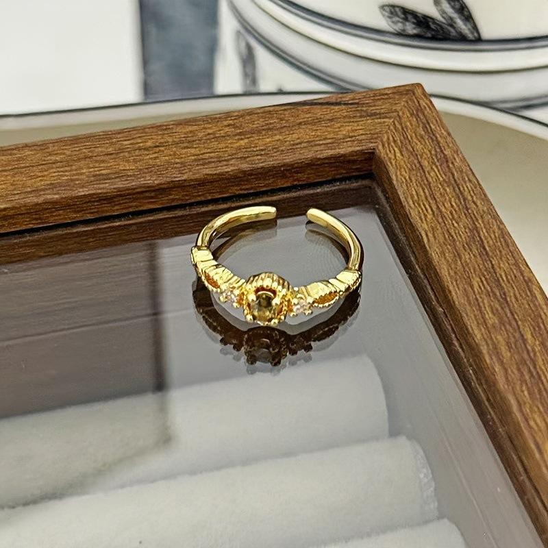 Средневековое Винтажное Эмалированное Открытое Кольцо Женское Нишевое Высококачественное Легкая Роскошь Личность Штабелируемое Кольцо Adjustable opening