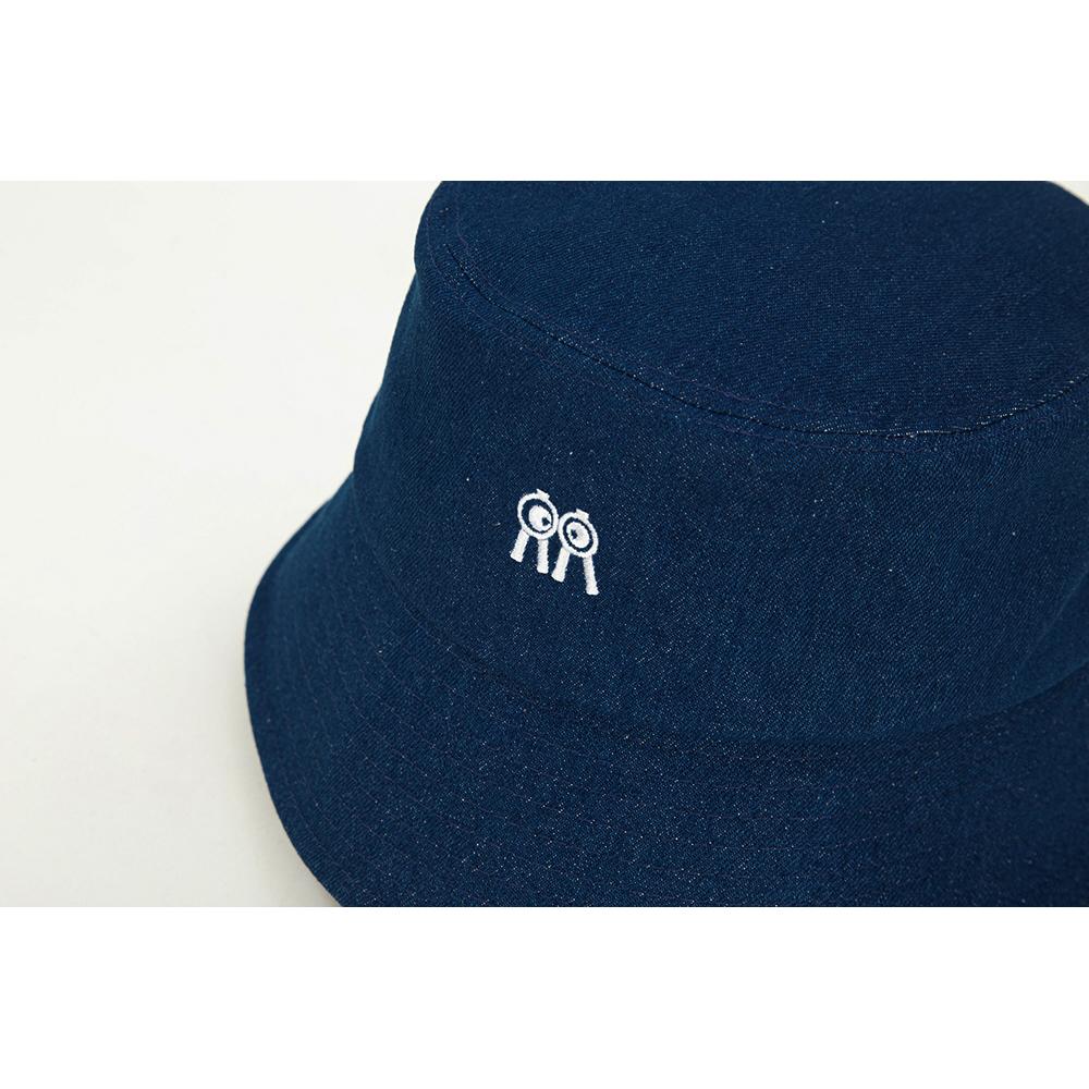 ROLLINGROLLEYE Bucket Hat Denim White Logo