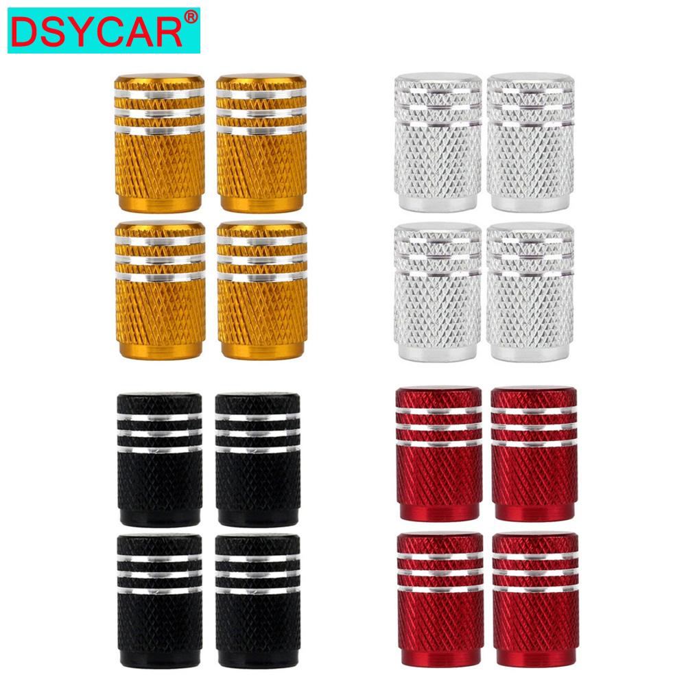 DSYCAR 4Pcs/Lot Universal Alu-Alloy Tire Valve Caps for Car Truck Motorcycle Bicycle Valve Stem Cover Tire Accessories Valve Stems 1