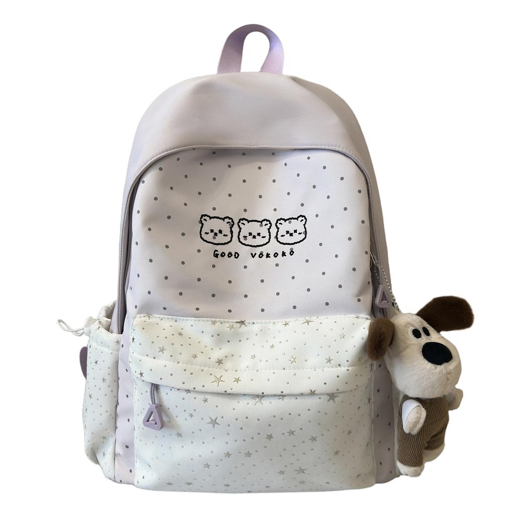Schoolbag Middle School Student Schoolbag Korean High-value Fresh and Sweet Polka Dot Backpack Junior High School Student Lightweight Large-capacity