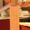 Silbernes Faden-Türvorhang 1x2m - Dekorative Quasten-Trennwand für Wohnzimmer