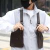 PU Leather Vest Bag Adjustable Shoulder Straps Underarm Strap Wallet Pocket  Travel Leisure