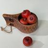 Wooden Red Fruit Figurine Small Artificial Fruit Sculpture Tabletop Centerpiece for Cabinet Christmas Farmhouse Desktop Decor