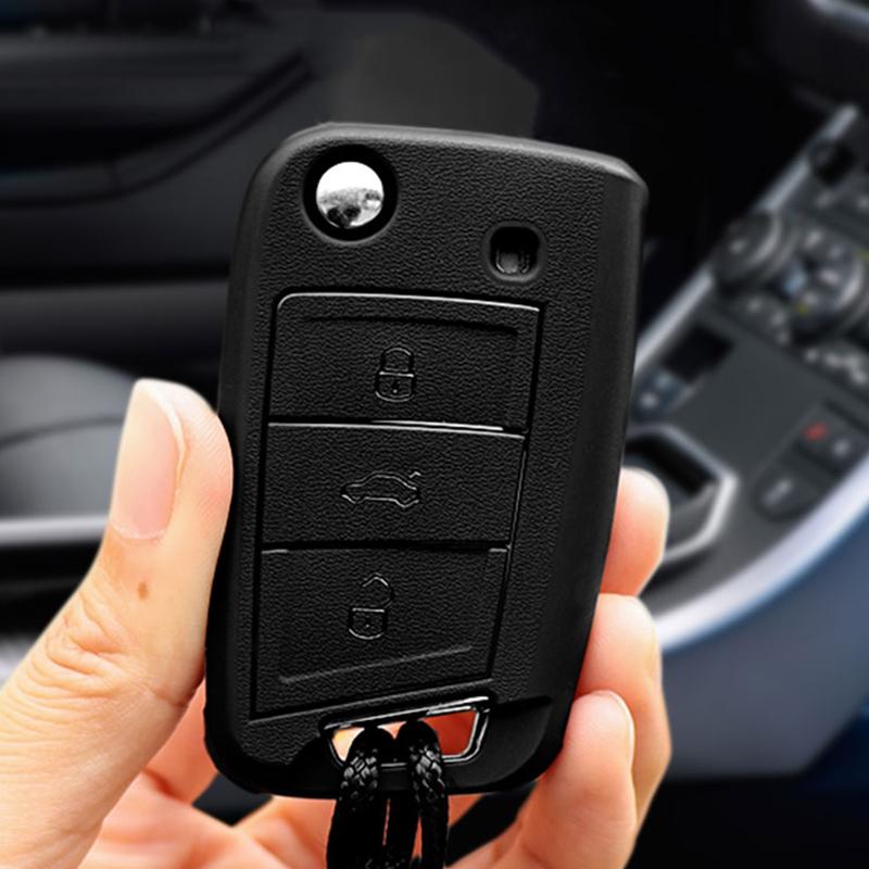 

Для VW Skoda Octavia A7 Fabia Leon Rapid Karoq SEAT Leon Ateca Ibiza Toledo Golf 7 T-cross POLO T-Roc Чехол-накладка для ключа автомобиля Держатель