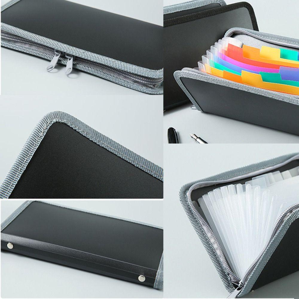 13 Grids A6 File Folder Multi-layer Storage Bag Portable Bill Business Card Storage Book