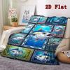 Oceanic Fish Art 2D Flat Pattern Flannel Blanket, High quality All Seasons, Home Decor, Warmth and Comfort, Perfect for Christmas Gifts.