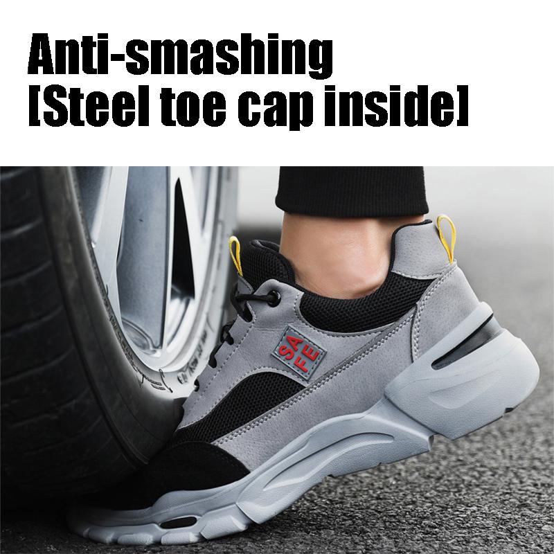 New Fashion Wear-resistant Labor Protection Shoes Men's Bag Steel Toe Anti-smash and Puncture Anti-puncture Safety Protection Work Shoes