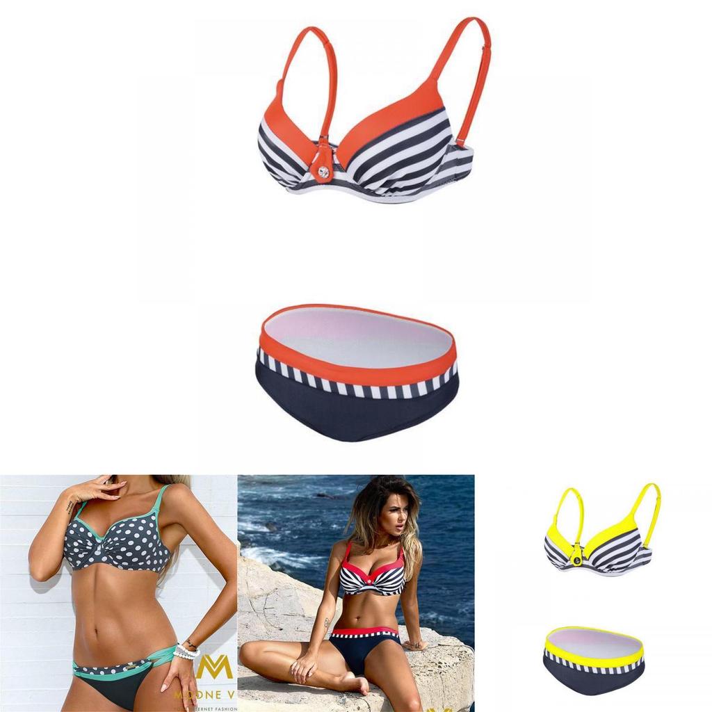 Trendy 2018 Fashion Bikinis Set For Women With Push-up Padded Design And Polka Dots