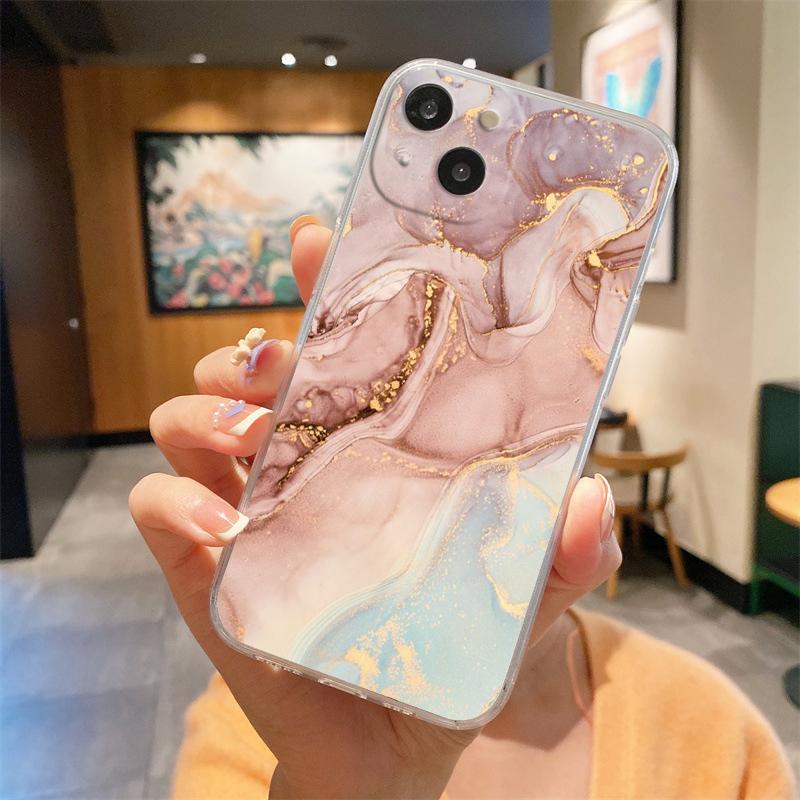 

Прозрачный чехол для телефона с мраморным узором для iPhone 15 14 13 12 Mini 11 Pro Max XS X XR 7 8 Plus, прозрачный противоударный силиконовый чехол iPhone 15 Pro