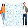 Blue Watercolor Shells Blanket Soft Cozy Throw for Bed Sofa Lightweight Decorative Beach Gift