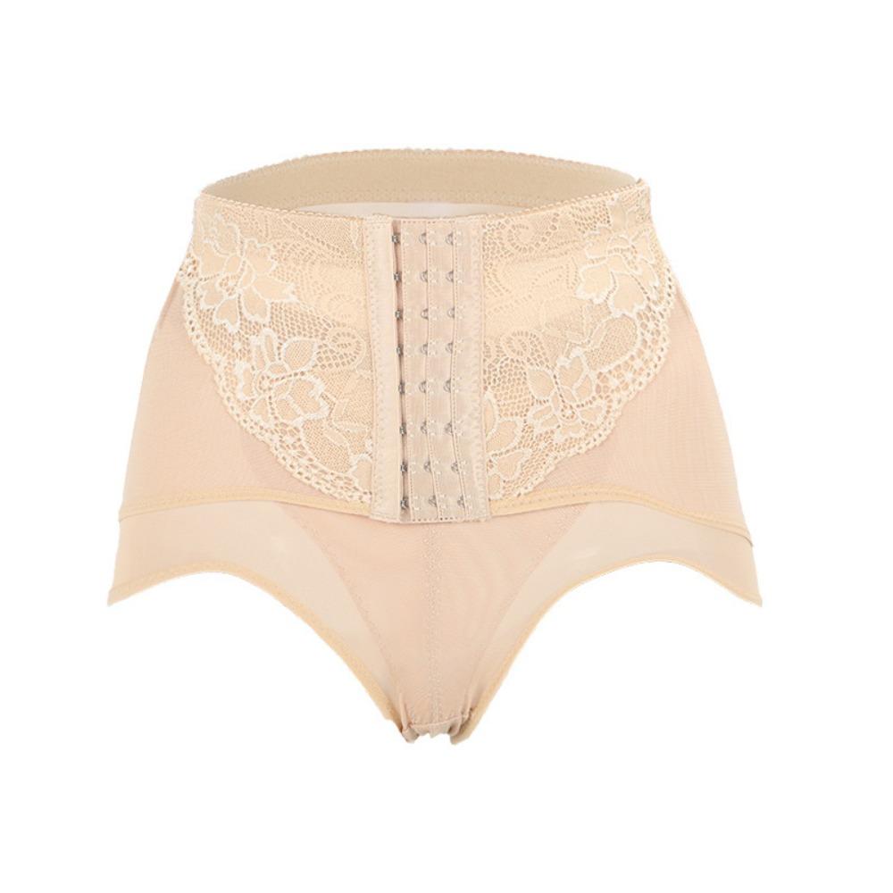 Breasted Belly Pants Women's Hip-lifting Mesh Yarn Breathable Postpartum Belly Body Sculpting Mid-waist Triangle Panties Waist