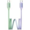 USAMS Bicolor Series SJ756 Cable PD 60W USB-C/USB-C 1.2m Green-purple